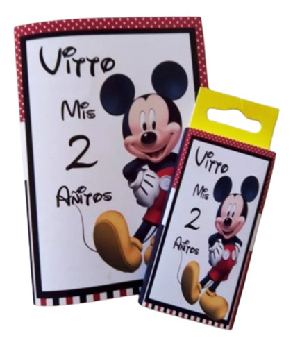 Libritos Colorear Mickey Minnie Personalizado + Lápices X 10