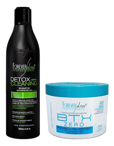 Botox Zero 250gr E Shampoo Antirresiduo Detox Forever Liss