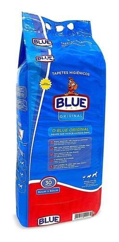 Tapete Higiênico Para Cães C/ 30 Unid Blue Premium 80 X 60cm