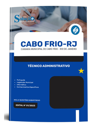 Apostila Concurso Câmara De Cabo Frio-rj 2024 Técnico Administrativo - Editora Solução
