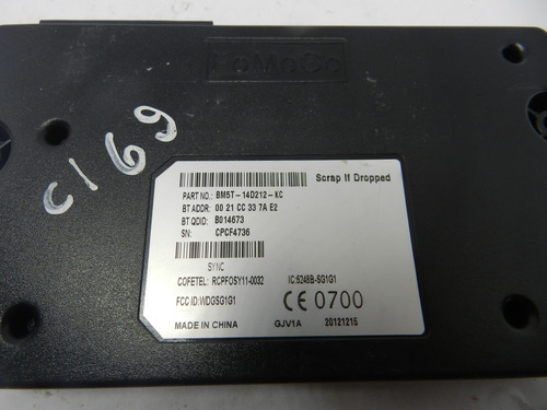 Módulo Sync Interface Bluetooth Ford Focus New Fiesta 13/17 (Usado)