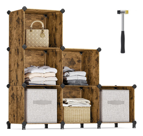 Organizador Ropa Modular Con 6 Cubos Y Estantería Ajustable