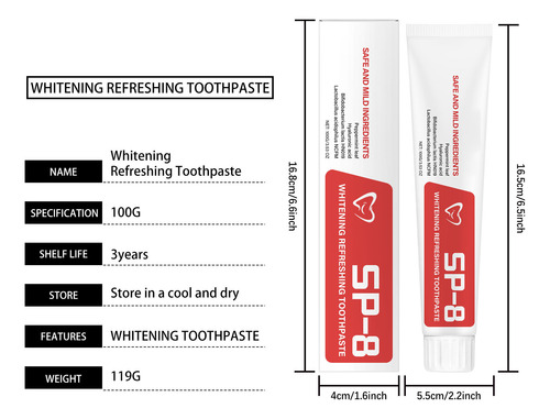 Pasta De Dientes Z Sp8 Mejorada Sp8, Nueva Versión Fluoridef