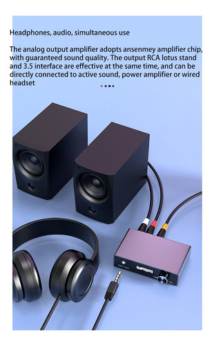 A Conversor Óptico Coaxial Para Áudio Dac 24bit 192khz Para