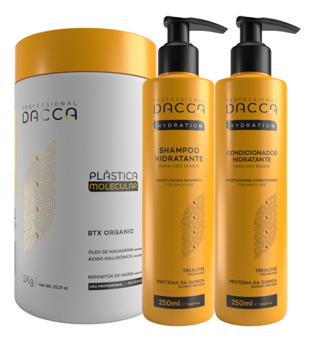 Kit Dacca Btx Orgânico Capilar Profissional Sem Formol 1kg