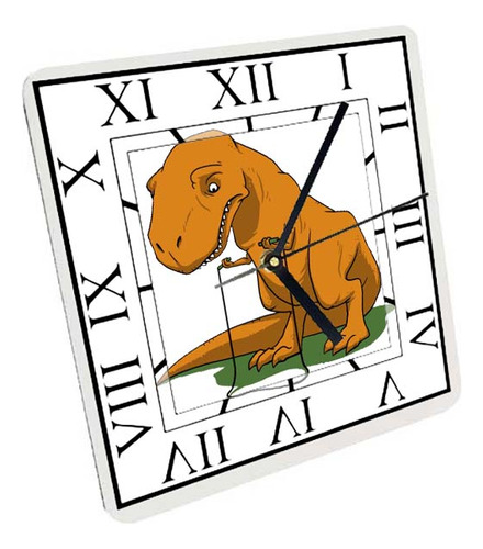 Reloj Madera Brillante Pared Y Mesa Diseño Dinosaurios A18