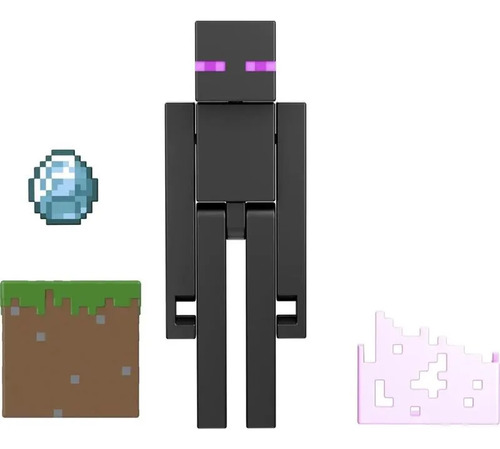 Boneco Minecraft Enderman E Acessório 10cm - Gtp08 - Mattel
