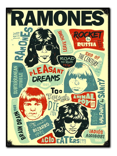 #1286 - Cuadro Decorativo Vintage - The Ramones Punk Rock