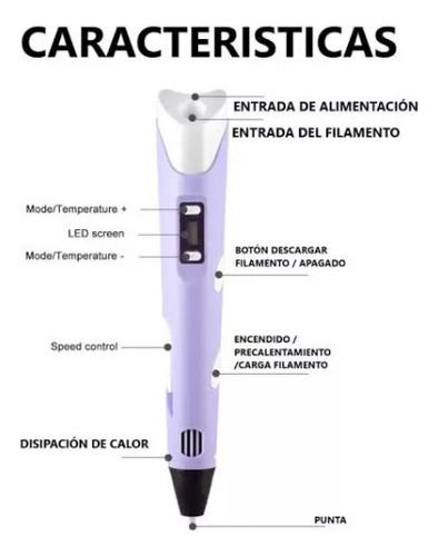 Boligrafo 3d Lapiz 3d 2 Impresion Manual 10m Filamento