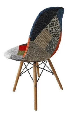 Imagen 4 de 5 de Silla De Comedor Restaurante Deco Tapizada Patas Madera Rojo
