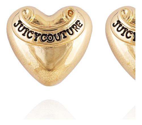 Aretes Con Forma De Corazón Con Logo Exclusivo En Tono De