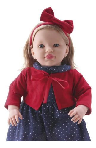 Boneca Bebê Grande 50cm Louise Com Cabelo