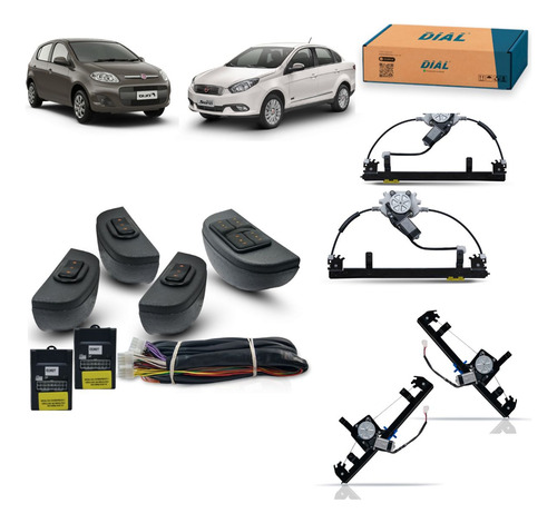 Kit De Vidro Eletric Palio Attractive / Grand Siena Completo
