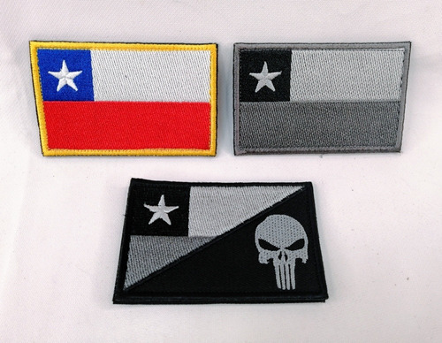 Imagen 1 de 7 de Parche De Tela, Bandera Chilena En 3 Versiones