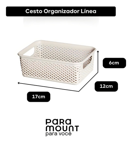 Cesto Organizador Multiuso Empilhavel 17 X 12 X 6cm Cor Preto