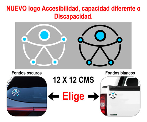 Calcomanía Discapacidad, Capacidad Diferente Nuevo Símbolo