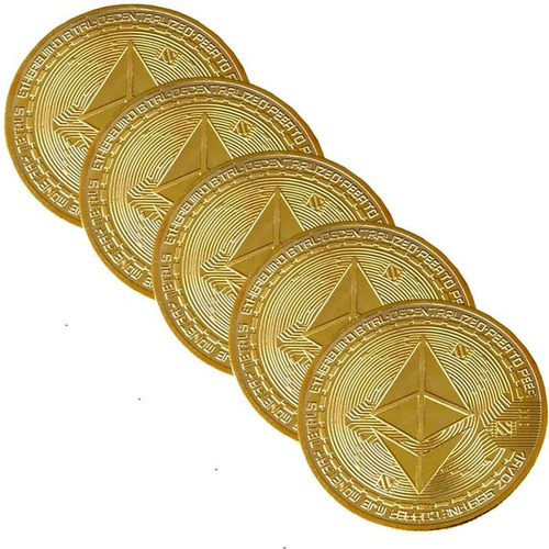 Ethereum Monedas Coleccionable, Mxbil-005, 5 Pzas, 4cm  Ø, M