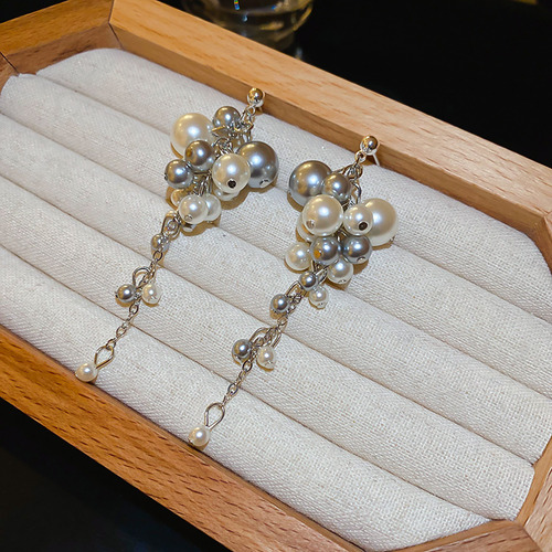 Pendientes Con Borlas De Perlas A La Moda De Cristal Con Agu