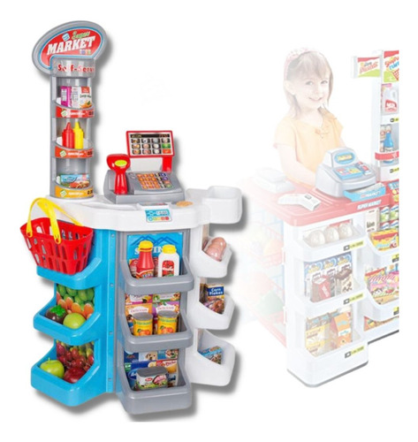 Set Supermercado Infantil Con Caja Registradora Divertida