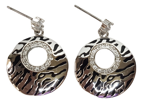 Aretes Redondos Efecto Animal Print 