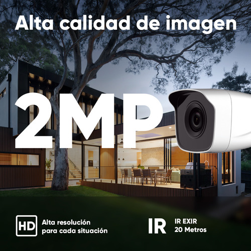 Epcom Cámara Metalica de seguridad B8-TURBO-G2W 2.8mm Turbo HD con resolución de 2MP Gran Angular 103° IR Inteligente Para Vision Nocturna Ideal Para Uso Exterior