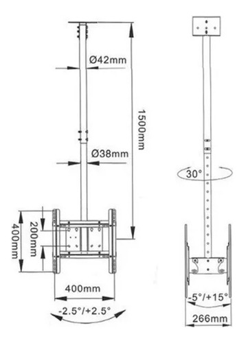 Base De Techo Para Televisión Marca Pickens 26 A 50 Pulgadas