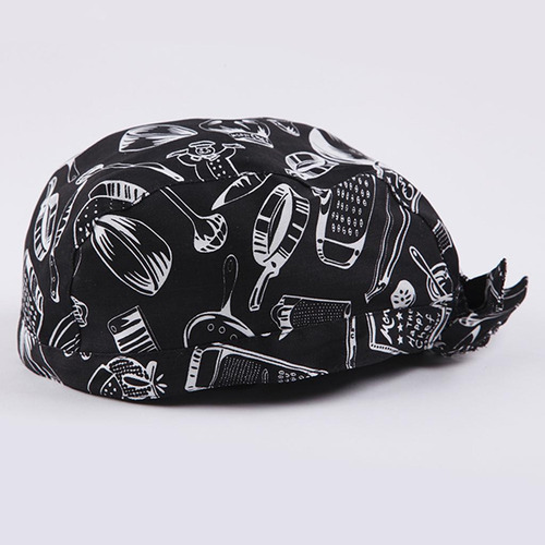 V 2x Gorro De Forma Cráneo Catering Cocineros Bandana