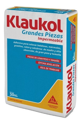 Adhesivo Grandes Piezas Impermeable 30 Kg Klaukol Marmol Mm