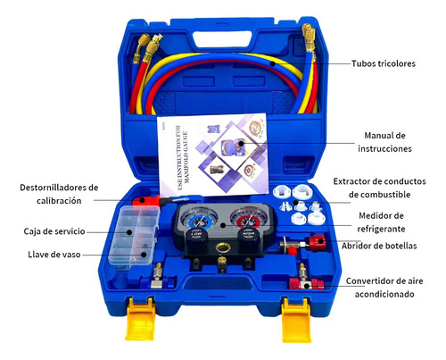 Juego De Manómetros De Refrigeración R22 R134a R410a R404a