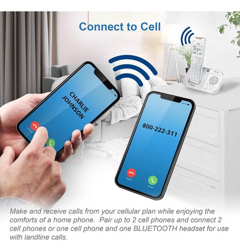 Teléfono Inalámbrico Vtech Vs112-37 Dect 6.0 Bluetooth 3...