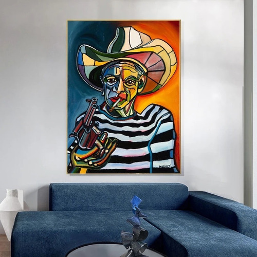 Imagen 3 de 10 de Cuadros- Picasso Cara 30,decorativo,95x60cm-16k Resolución