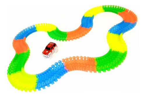 Pista Magnific Track Auto Brilla 165 Piezas Tv Juego Delmy