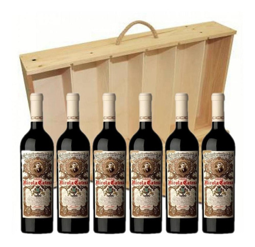 Estuche Madera Vino Nicola Catena Bonarda X 6 Unidades