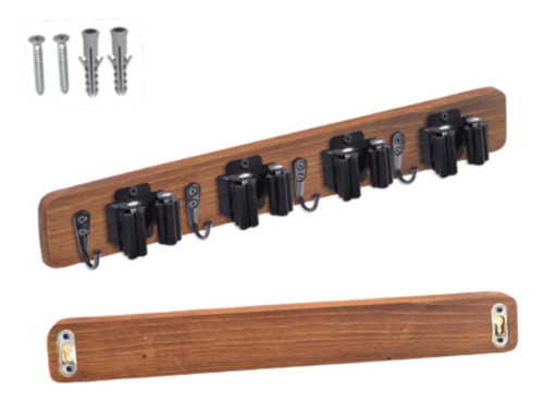 Soporte Para Escobas Y Fregonas, De Madera, Rústico, Para Ga
