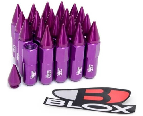 Set Kit Tuercas Llantas Auto Punta Bala 20 Piezas Purpura