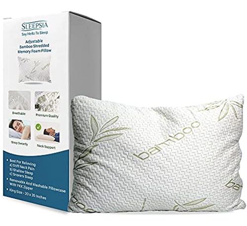 Sleepsia Bamboo Pillow (king Size 35 X20 ) - Cama De Apoyo P