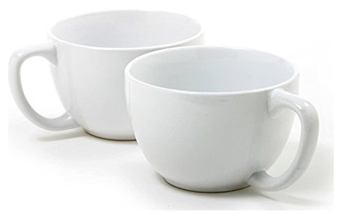 Juego De Dos Tazas Color Blanco - 16 Oz