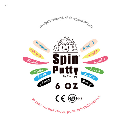 Masas Terapéuticas Spin Putty By Therapy Set 6 Unidades 6oz