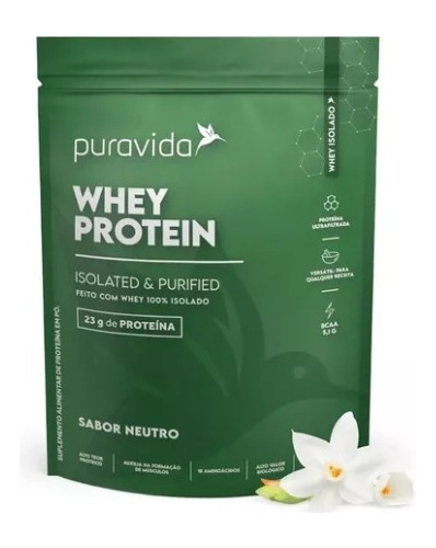 Whey Protein Isolado - Neutro - Puravida - 450g 