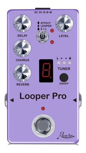 Pedal Rowin Looper Pro 5x1 Reverber Chorus Delay Afinador