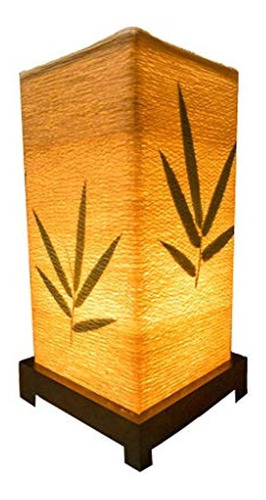 Lámpara De Mesa De Noche De Bambú, Negro-beige, Import Nomad