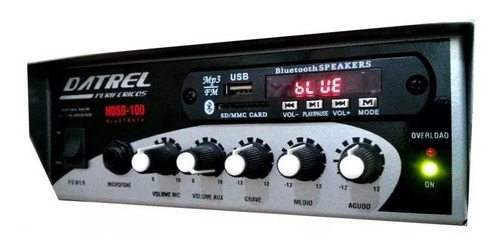 Mplificador Som Ambiente 2 Canais 100w Rms C/ Usb Fm Bluet