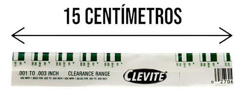 Plastigage Verde - Clevite 0.025mm/0.076mm C/ 15 Centímetros