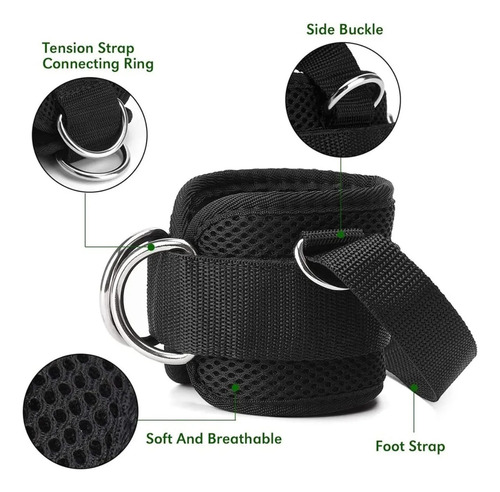 Par Grilletes Para Tobillo Con Talonera Gym Abductor Gluteo