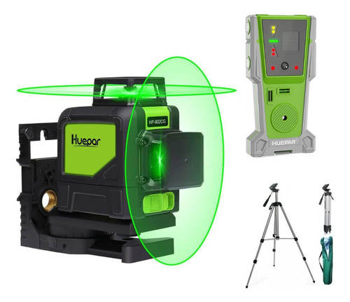 Nivel A Laser 8 Linhas Verde + Tripé + Receptor Área Externa