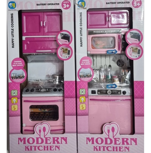 Cocina Para Muñecas Barbies De 30cm Luz Sonido