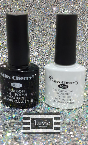 Miss Cherry  Gel Blanco Y  Negro 10 Ml C/u