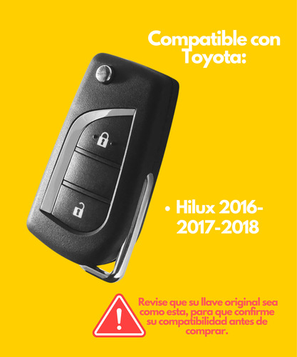 Carcasa Llave Control Toyota Hilux 2016 2017 2018 2 Bo Ms94a