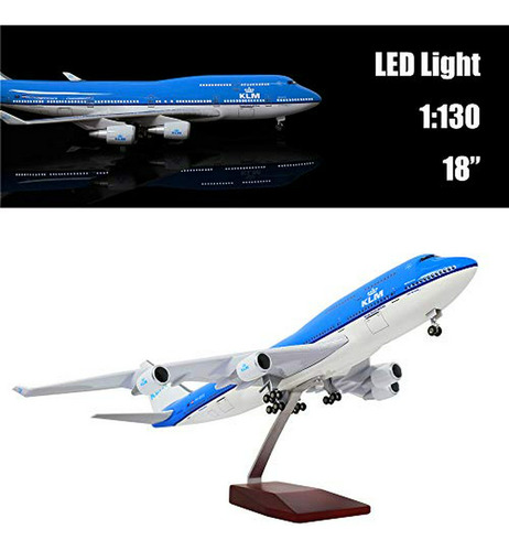 18 1: 130 1 Escala De Avión Modelo Holland 747 Con Luz Led (
