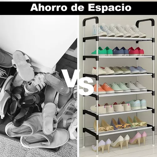 Estante de zapatos apilable de 6 niveles, estante de almacenamiento  apilable fácil de montar, puede poner 20 pares de zapatos Ahorra espacio,  se utiliza en el pasillo, dormitorio, sala de estar 